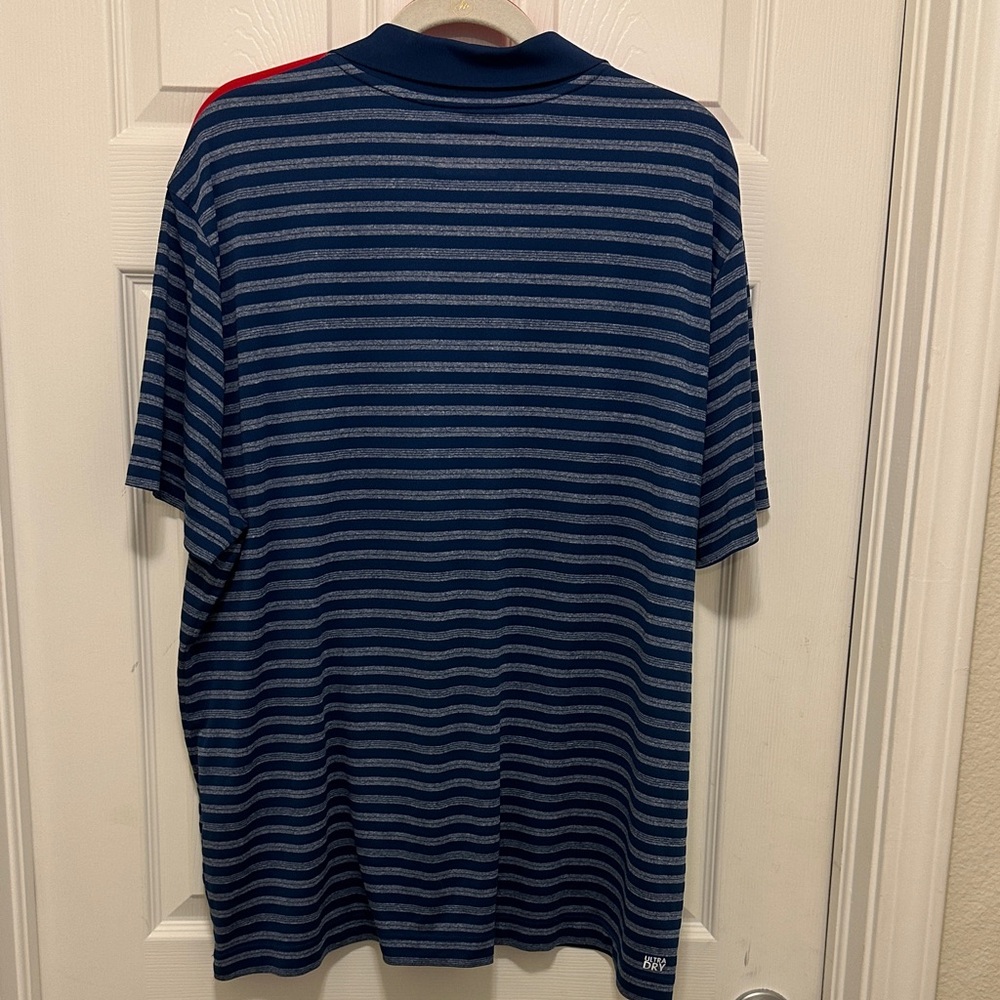Lacoste Men's Navy and Gray Striped Polo Shirt - Picture 4 of 5